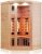 Dewello Infrarotkabine LAKEFIELD 140×140 DUAL-THERM für 2-3 Personen aus Hemlock Holz mit Vollspektrumstrahler
